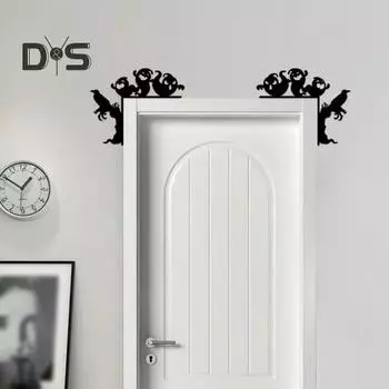 Украшение дверной рамы в виде привидения на Хэллоуин, прочный металлический левый и правый угол двери, вывеска на переднюю дверь, украшение для сиденья, праздничные атрибуты A