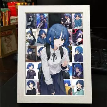 Украшение фоторамки Bocchi the Rock с изображением Ямады Рё, Гото Томо, Ниджики Хиды и Кита Икуё — готовая подставка для фотографий в подарок Yamada Ryo