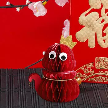 Украшение года змеи, китайское украшение, лунный красный декор 9cmx9cmx13cm