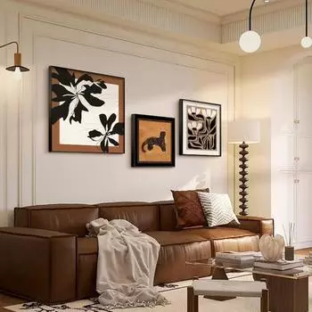 Украшение гостиной Картина Диван Фон Настенная роспись Высококачественная и атмосферная Ресторанная комбинация Краска Абстрактное искусство PS Border
