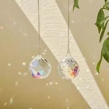 Украшение Хрустальный шар Призма Окно Уловитель солнечного света с цепной машиной 4*26cm
