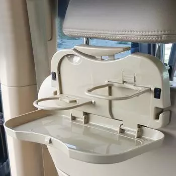 Украшение интерьера автомобиля, складной автомобильный дорожный стол для хранения на заднем сиденье, поднос для напитков, еды, держатель, подставка, стол, автозапчасти бежевый