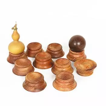 Украшение из цельного дерева для основания тыквы, основания из грецкого ореха, хрустального шара, круглого основания из камня, деревянного поддона, канцелярских принадлежностей темно-зеленого