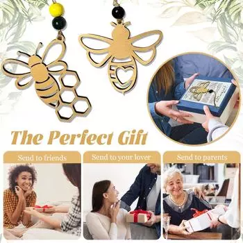 Украшение из дерева ручной работы «Пчела» — подарок коллеге в знак признательности One Size