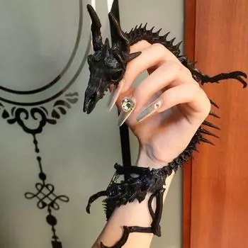 Украшение из кости дракона 3D-печать Подвижные суставы Игрушечное существо Фигурка Машина Дом зелёный