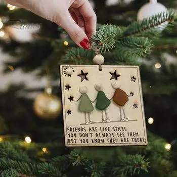 Украшение из морского стекла «Дружба» Ручная работа «Дружба» Морское стеклянное художественное произведение Прибрежное подвесное украшение Подарок дружбы для лучших друзей B