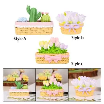Украшение из смоляной цветочной корзины, скульптура из смолы для офиса, садоводства, дома