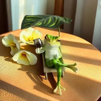 Украшение из смоляной лягушки, фигурка лягушки для дегустации вина, декор стола, скульптура лягушки для кресла
