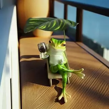 Украшение из смоляной лягушки, фигурка лягушки для дегустации вина, декор стола, скульптура лягушки для кресла