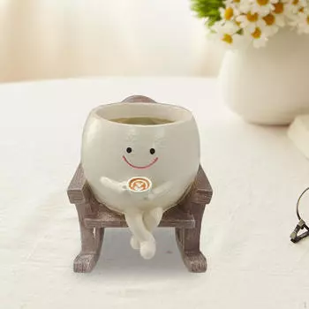 Украшение из смолы, цветочный горшок, скульптура, комнатные растения, украшение, контейнер для кистей для макияжа, растение для