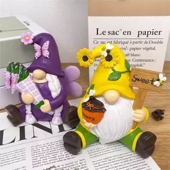 Украшение из смолы Украшение в виде карлика Украшение для сада Украшение в виде подсолнуха One Size