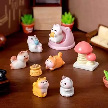 Украшение из смолы в виде кота, фигурка котенка, миниатюрное животное, сказочный сад, кукольный домик, украшение своими руками, микропейзаж, домашний декор