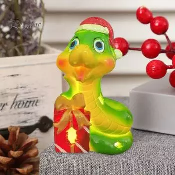 Украшение из смолы в виде змеи, рождественская шляпа, коллекционная мультяшная змея, настольное украшение для гостиной, спальни A