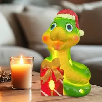 Украшение из смолы в виде змеи, рождественская шляпа, коллекционная мультяшная змея, настольное украшение для гостиной, спальни A
