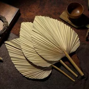 Украшение из сушеных пальмовых листьев со стеблем в деревенском стиле в стиле бохо для дома, свадьбы, в помещении, на открытом воздухе в форме сердца, большой натуральный пальмовый веер, декоративный тропический лист C