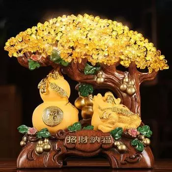 Украшение из золотой жабы Zhaocai. Желтый кристалл. Подарок на открытие магазина Zhaocai Tree Store Company. Украшение для гостиной.
