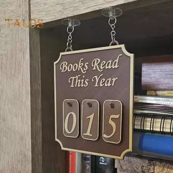 Украшение книжной полки Набор цифровых карточек Мотивационный трекер чтения Прогресс чтения Литературный декор Акценты для книжной полки коричневый