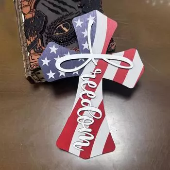 Украшение ко Дню независимости Америки, крест, украшение ко Дню независимости Америки, украшение для рабочего стола One Size белый