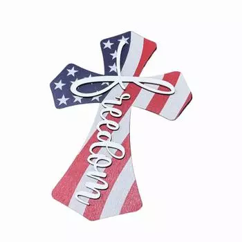 Украшение ко Дню независимости Америки, крест, украшение ко Дню независимости Америки, украшение для рабочего стола One Size белый