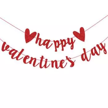 Украшение ко Дню святого Валентина Флаг Флэш-Любовь Цветочное украшение Любовная вечеринка One Size