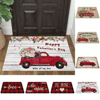 Украшение ко Дню святого Валентина, коврик для ванной комнаты, приветственный напольный коврик One Size