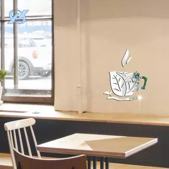 Украшение кофейной чашки самоклеящаяся зеркальная наклейка 1 мм акриловая наклейка на стену комната спальня наклейка на стену
