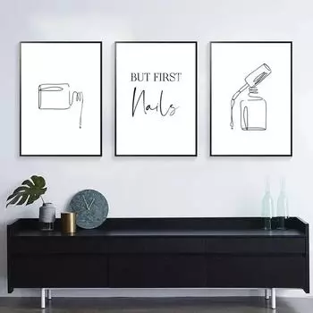Украшение, красота, линия искусства, холст, картина, настенное искусство, дизайн ногтей, цитаты, постеры и принты, искусство, домашний декор, скандинавская картина, принт, техника 21x30cm No Framed