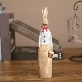 Украшение кроличьей елки, деревянное украшение, пасхальное украшение, подходящее для весеннего украшения обеденного стола в помещении One Size