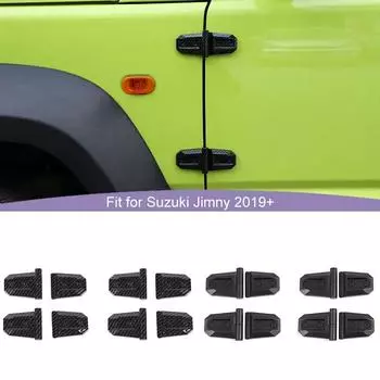 Украшение крышки дверного шарнира автомобиля, подходит для Suzuki Jimny 2019 Up Car Accessories, ABS Plastic чёрный