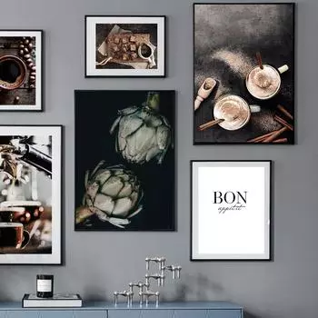 Украшение кухни, пирожные, холст, кофейные принты и постеры, черничный пирог, настенное искусство для десерта, гостиной, настенные картины A4 21x30cm No Frame