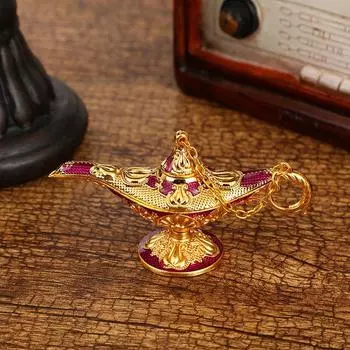 Украшение лампы Алладина Европейское винтажное украшение для дома Изделия из металла Лампа Бога Лампа Желаний Украшения для банкета фиолетовый