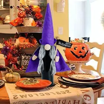 Украшение на бутылку вина на Хэллоуин Черная ведьма, украшение на бутылку вина Подарочное украшение стола One Size