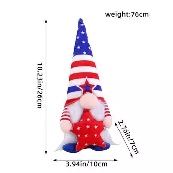 Украшение на День независимости Кукла-гном в остроконечной шляпе Кукла-безликий Гном Рудольф Украшение E2-23 pointed hat with five-pointed star model