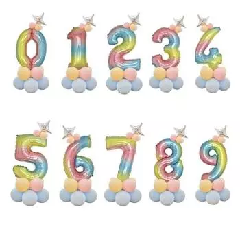 Украшение на день рождения, алюминиевая пленка, воздушный шар, башня из воздушных шаров, свадебные украшения, набор комбинаций номеров 120 cm
