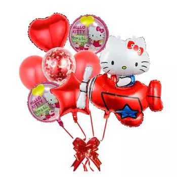 Украшение на день рождения Китти, персонаж, алюминиевый шар, популярный персонаж мультфильма, аниме, украшение на день рождения, гирлянда, воздушный шар, украшение на торт, вечеринка