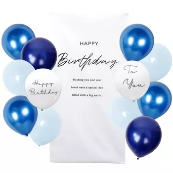 Украшение на день рождения La Kissa Tapestry для мальчиков и девочек с воздушными шарами Простое стильное домашнее студийное синее (День рождения, МИКС)