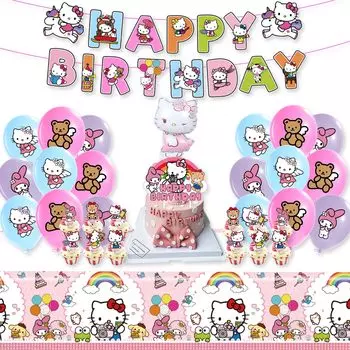 Украшение на день рождения Скатерть Воздушный шар Воздушный шар на день рождения Украшение на день рождения Набор воздушных шаров Алюминиевый воздушный шар С днем рождения Гирлянда Украшение торта С днем рождения розовый