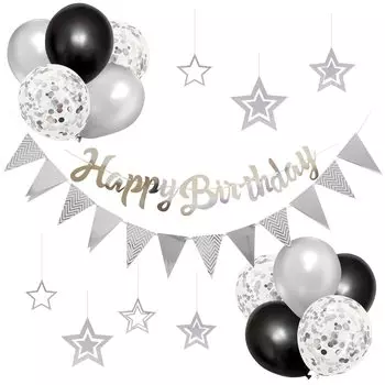 Украшение на день рождения Украшение на день рождения воздушными шарами Воздушные шары Роскошная ткань С ДНЕМ РОЖДЕНИЯ Гирлянда Простая, легкая в украшении вечеринка по случаю дня рождения