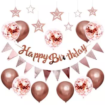 Украшение на день рождения Воздушный шар на день рождения Гирлянда на день рождения Украшение на день рождения Простой набор воздушных шаров Легко установить Сюрприз на день рождения