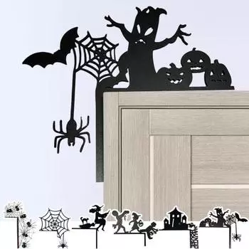 Украшение на дверь на Хэллоуин, металлическая летучая мышь, замок, ведьма, дверная рама, знак, жуткий усилитель атмосферы, украшение на Хэллоуин для двери, угла, окна D