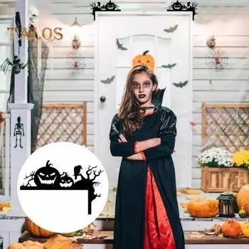 Украшение на дверь на Хэллоуин, металлическое антикоррозийное покрытие, дверной угол, простая установка, украшение на дверной угол для угла окна A