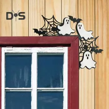 Украшение на дверь в виде кошки, двустороннее, на Хэллоуин, Рождество, металлическое украшение, кошачий нож, дверной угол, настенный знак, праздничное украшение A