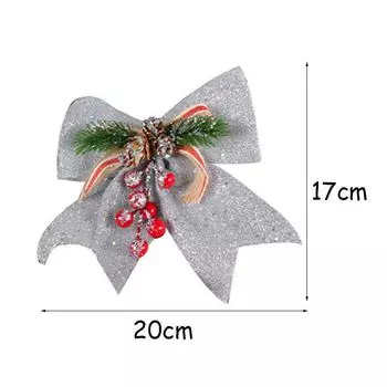 Украшение на елку Бант для рождественской елки ...лестки Рождественские декоративные банты Рождественские праздничные украшения белый