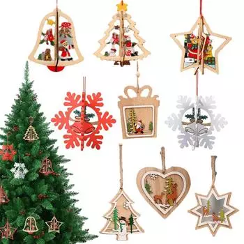Украшение на елку Гном Деревянные подвесные украшения Подвесной набор DIY Набор деревянных подвесных украшений Счастливого Рождества