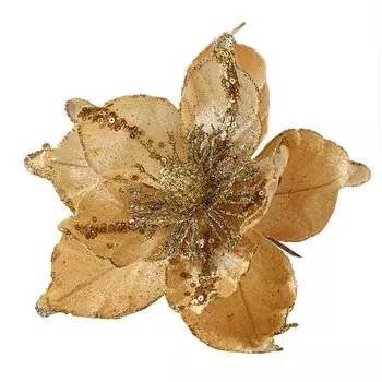 Украшение на елку Пуансеттия Блестящий цветок