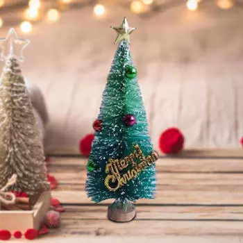 Украшение на елку в мини-размере, снежная щетка для бутылок для помещений Blue Green 12.5cm