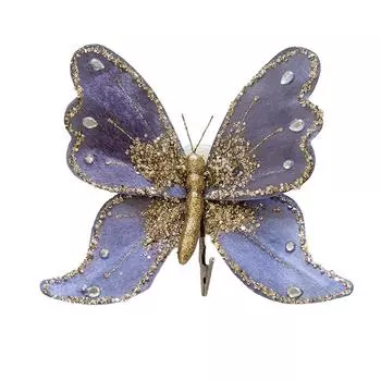 Украшение на елку в виде бабочки Рождественское украшение Рождественское украшение Золотое покрытие Нелегко деформируется Пластик и металл золотой