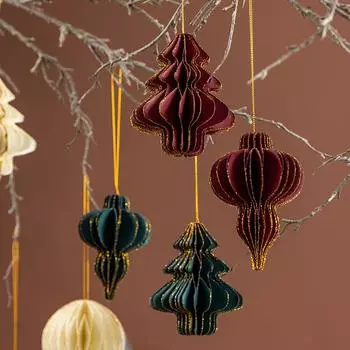 Украшение на елку в виде сотового шара, складной подвесной фонарь, украшение для дома на свадьбу, вешалка, винно-красный рождественский шар