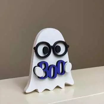 Украшение на Хэллоуин 2024 года, подвесной кулон в виде мультяшного привидения из дерева, многоярусный поднос для Хэллоуина, жуткие подвески для вечеринки в виде тыквы, 1 комплект