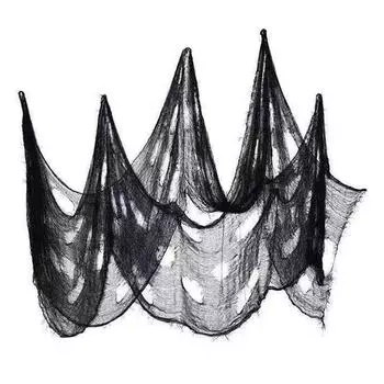 Украшение на Хэллоуин, большая жуткая сетчатая ткань, декоративная сетка для окон и дверей дома с привидениями, для вечеринки, прихожей WWO66